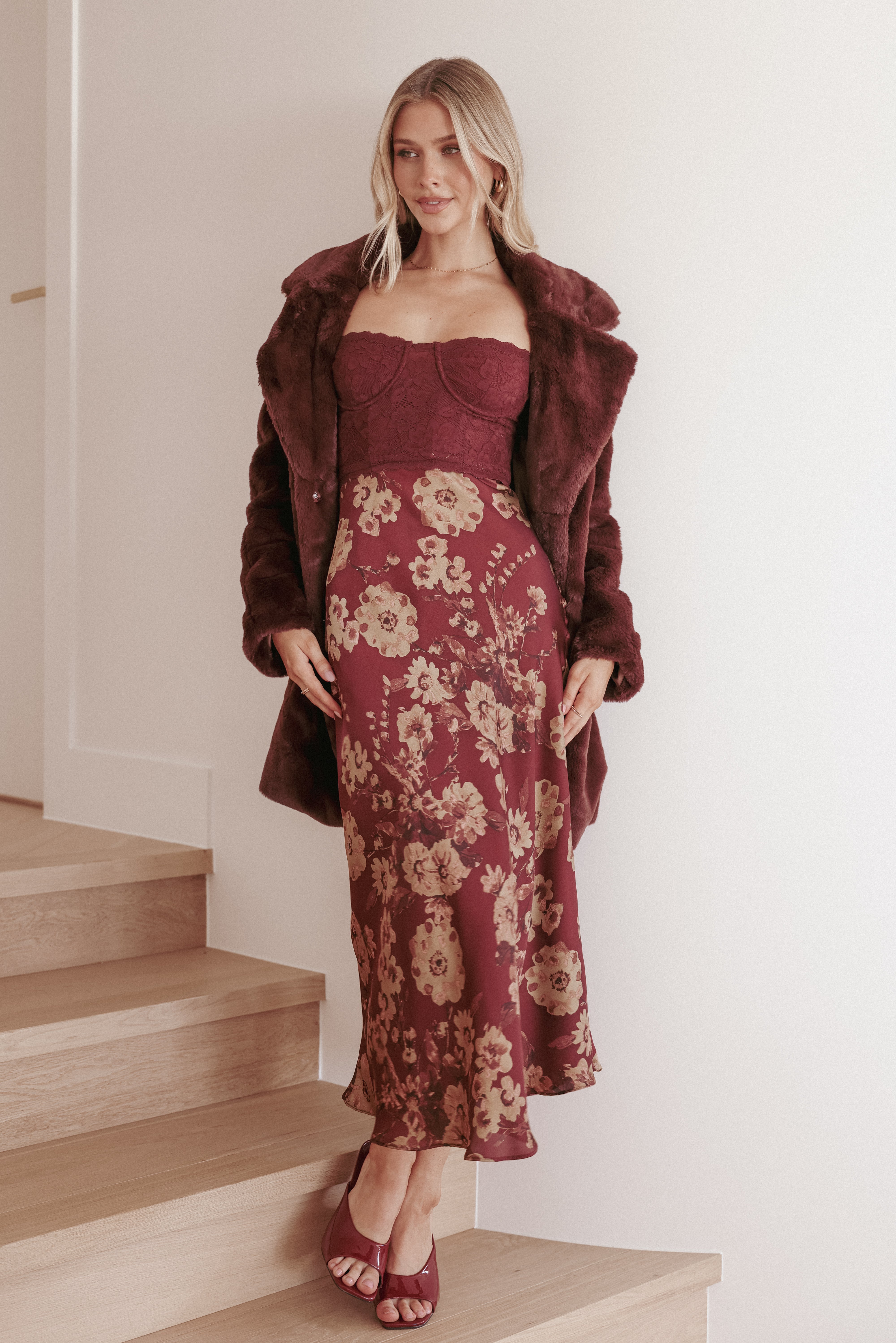 DRESSES Shakira Midi Dress - Bronzed Merlot