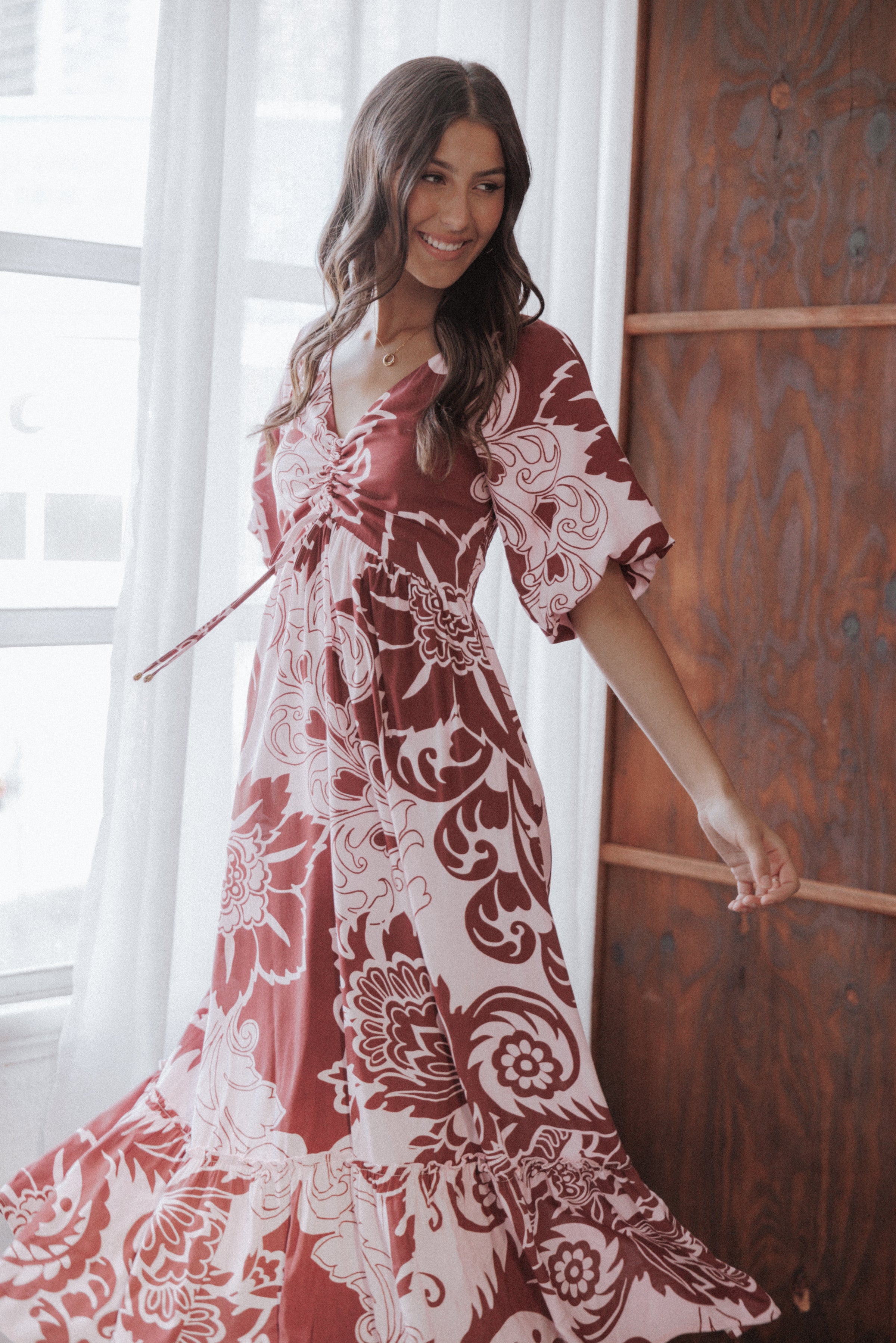 DRESSES Shanae Maxi Dress - Pink Brown Paisley