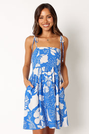DRESSES @Shay Mini Dress - Blue White Print