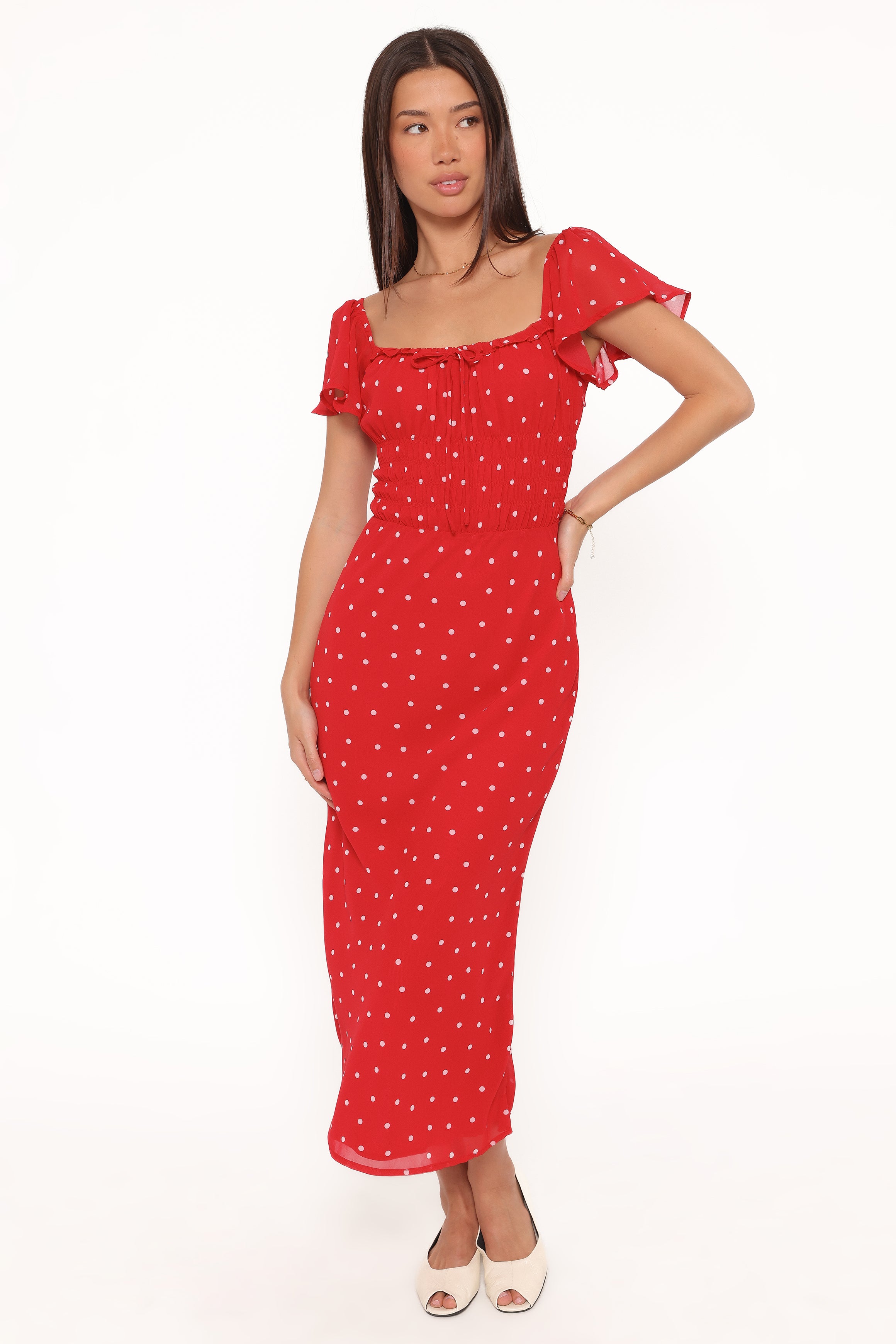 DRESSES Sherrie Maxi Dress - Red Polka Dot