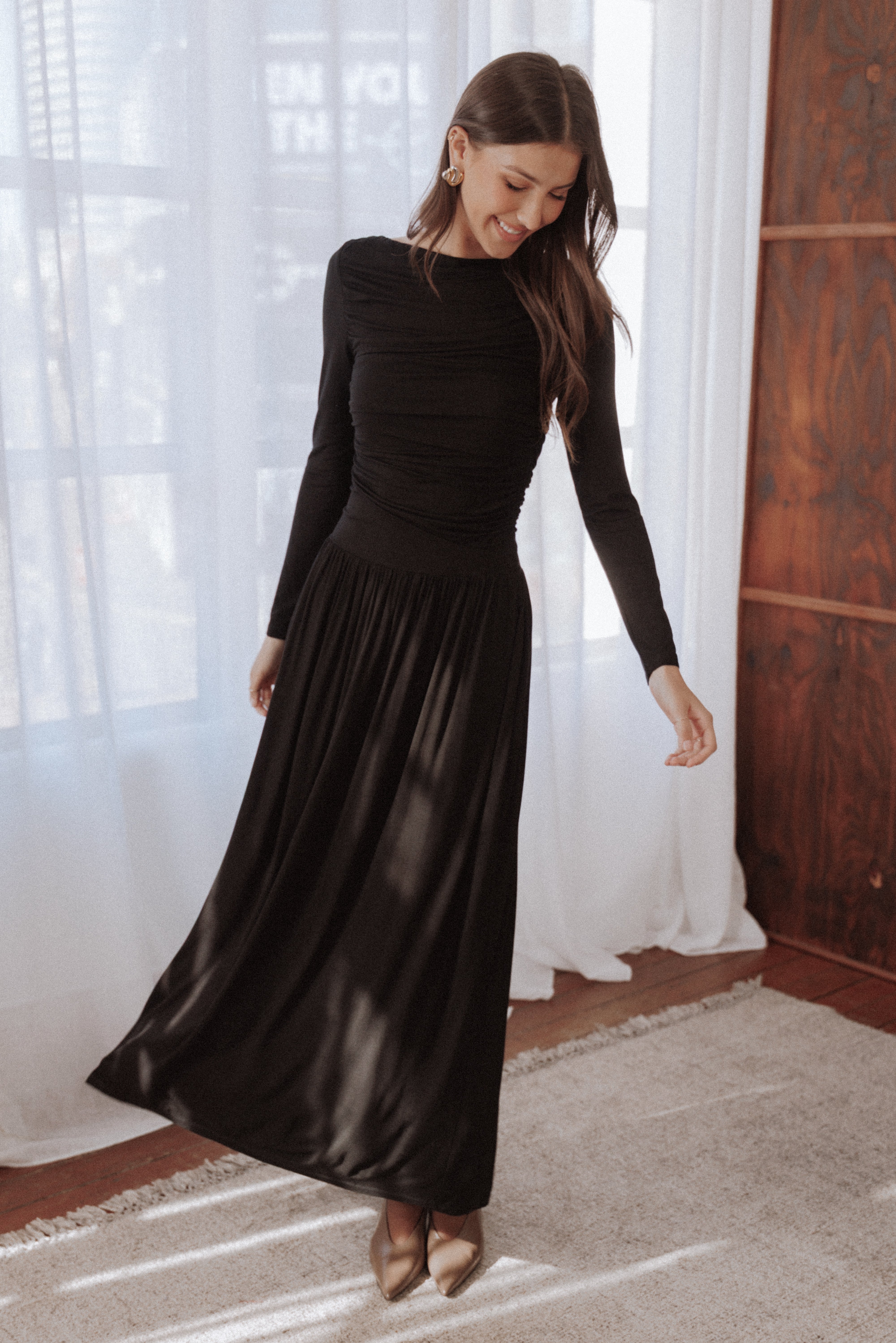 DRESSES Shirley Long Sleeve Maxi Dress - Black