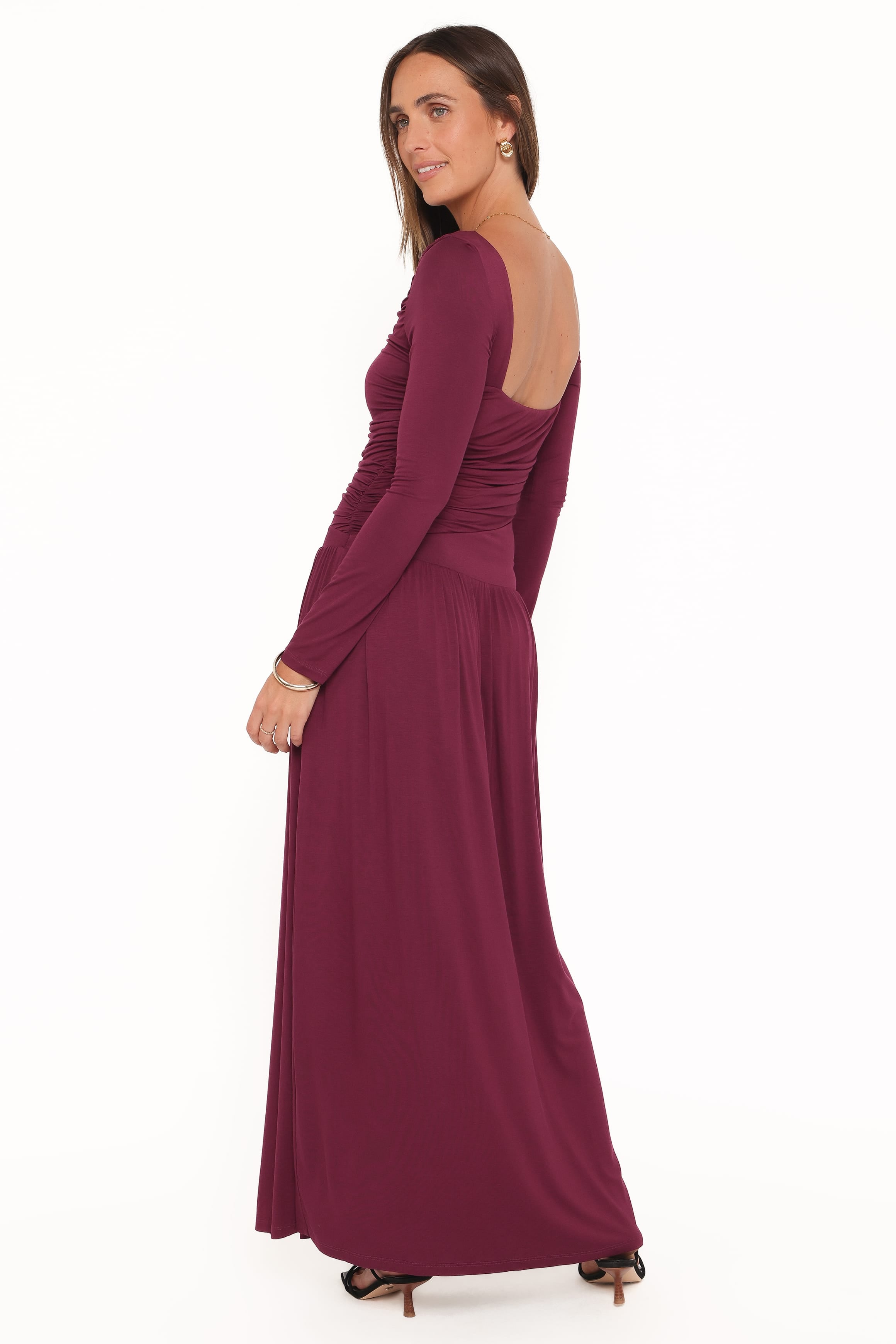DRESSES Shirley Long Sleeve Maxi Dress - Burgundy