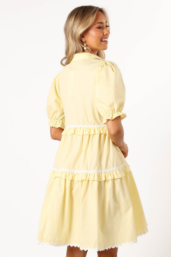 DRESSES @Shively Mini Dress - Yellow/White