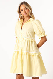 DRESSES @Shively Mini Dress - Yellow/White