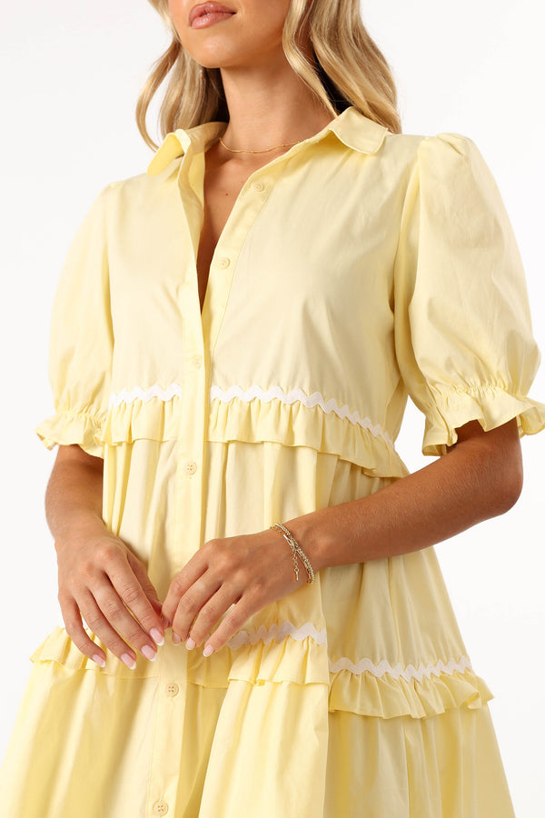 DRESSES @Shively Mini Dress - Yellow/White