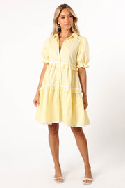 DRESSES @Shively Mini Dress - Yellow/White