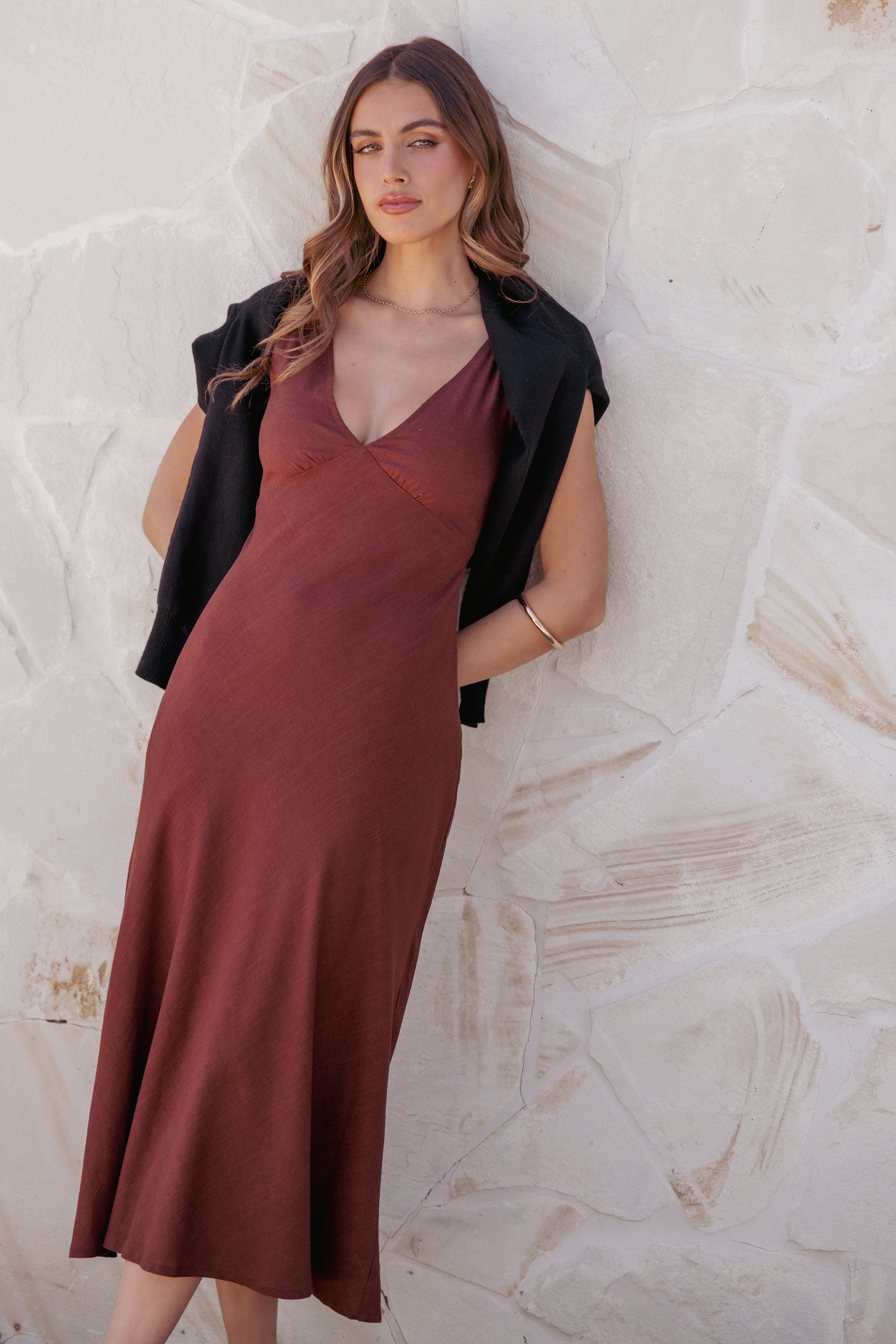 DRESSES Shyla Midi Dress - Brown