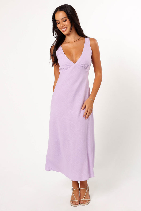 DRESSES @Shyla Midi Dress - Lilac (Hold for Cool Beginnings)