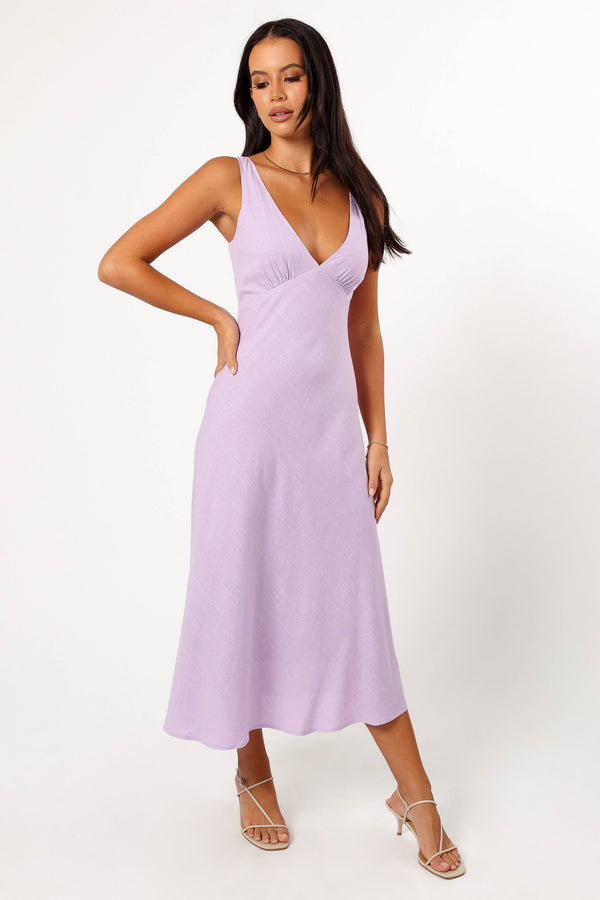 DRESSES @Shyla Midi Dress - Lilac (Hold for Cool Beginnings)