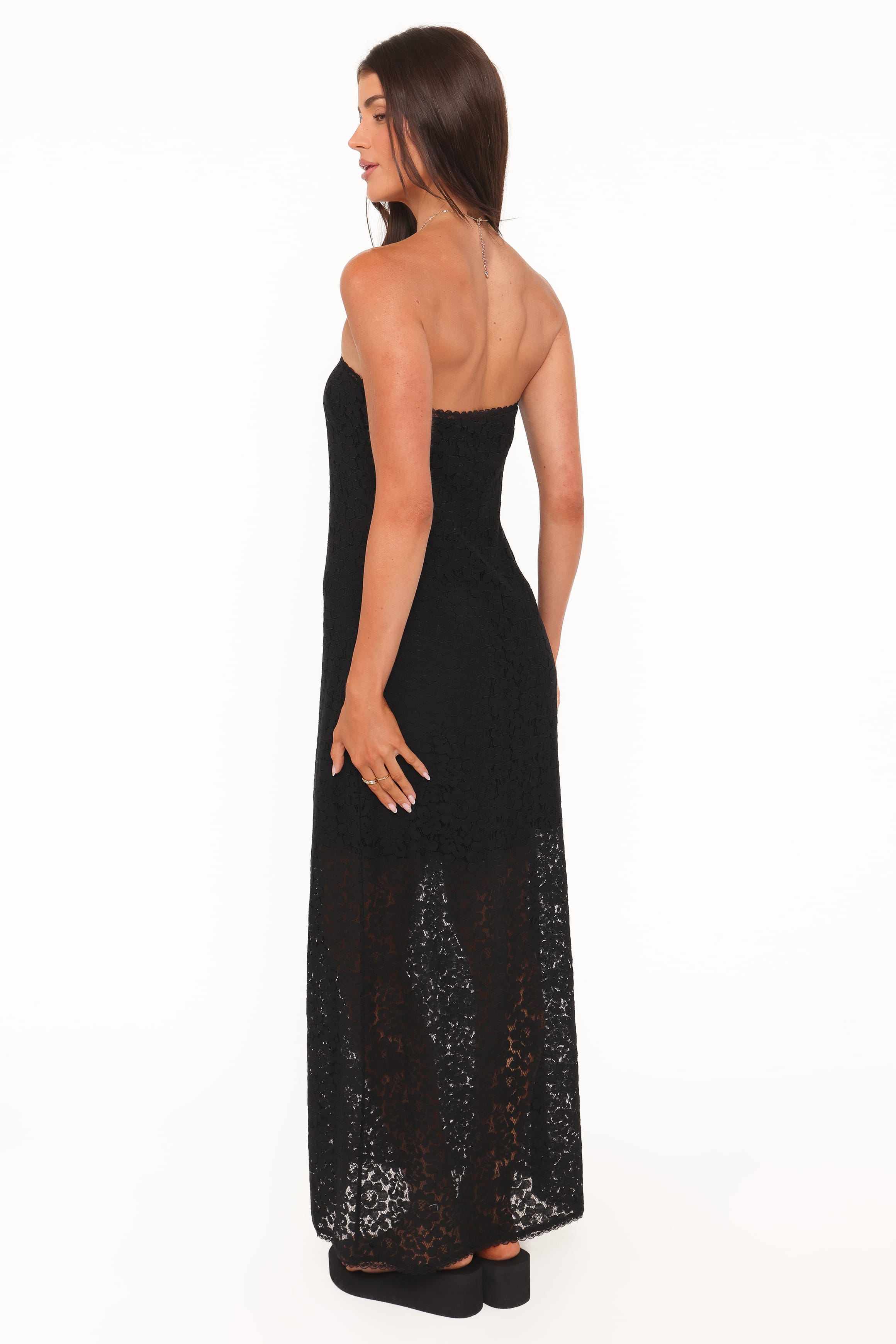 DRESSES Sienna Strapless Maxi Dress - Black Lace