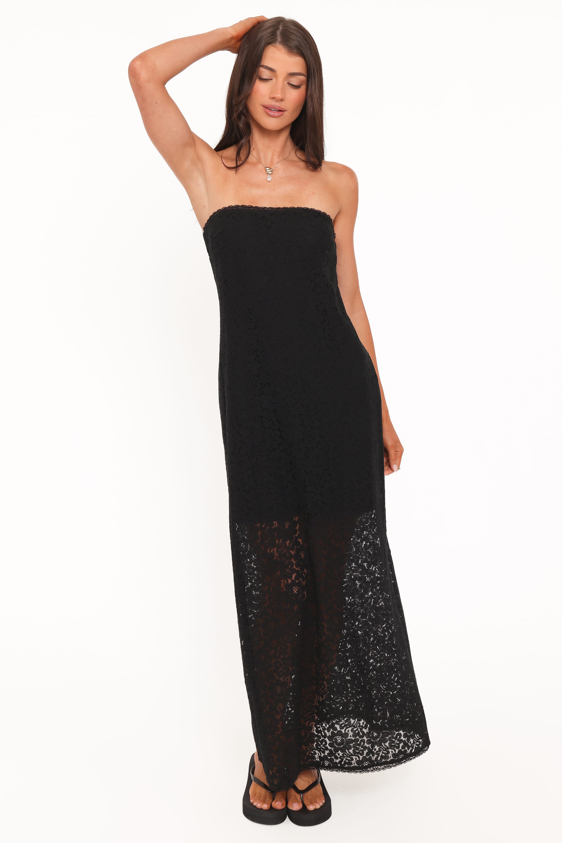 DRESSES Sienna Strapless Maxi Dress - Black Lace