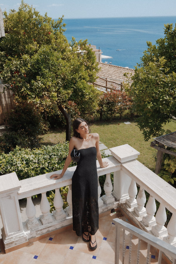 DRESSES Sienna Strapless Maxi Dress - Black Lace