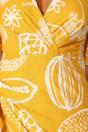 DRESSES @Silas Wrap Mini Dress - Yellow