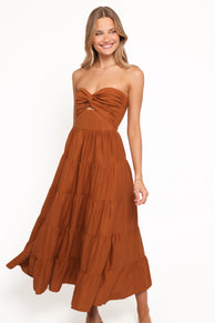 DRESSES Sitara Strapless Midi Dress - Brown