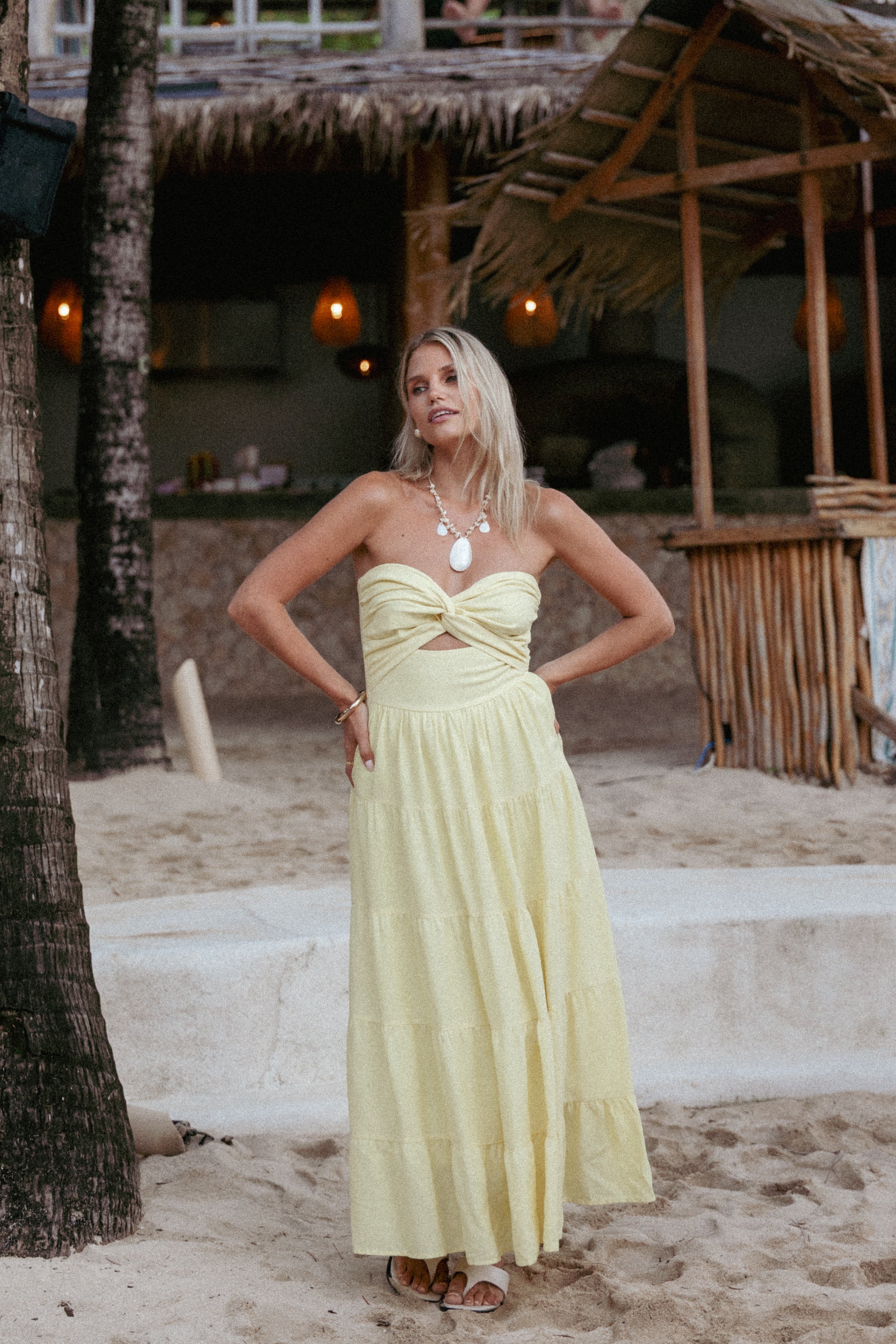 DRESSES Sitara Strapless Midi Dress - Yellow