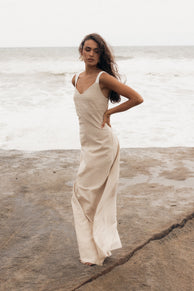 DRESSES Sjon Contrast Strap Maxi Dress - Oatmeal