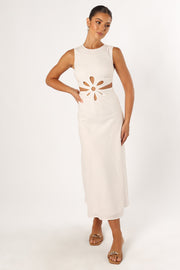 DRESSES @Sola Midi Dress - White