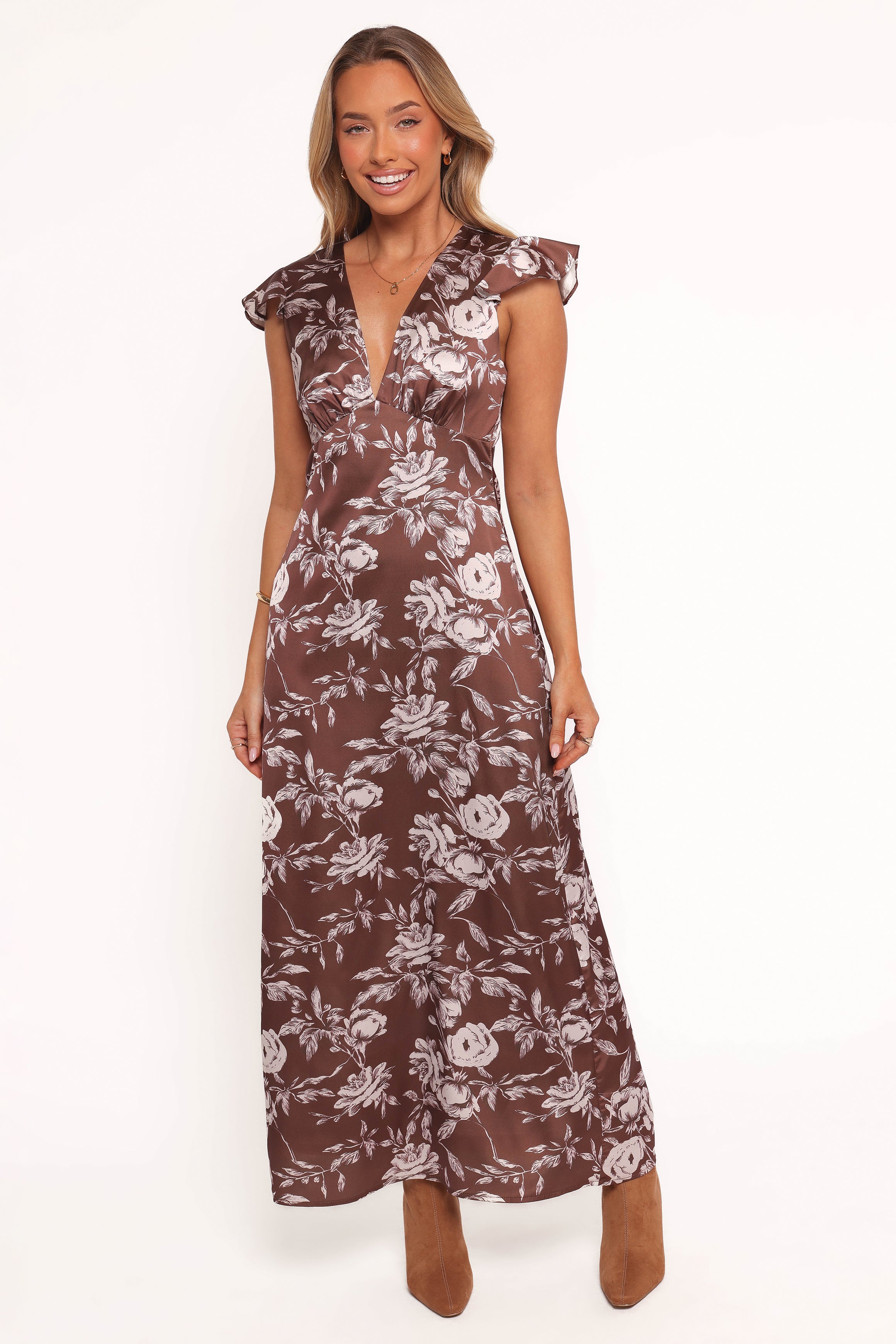 DRESSES Solara Maxi Dress - Brown Floral Print