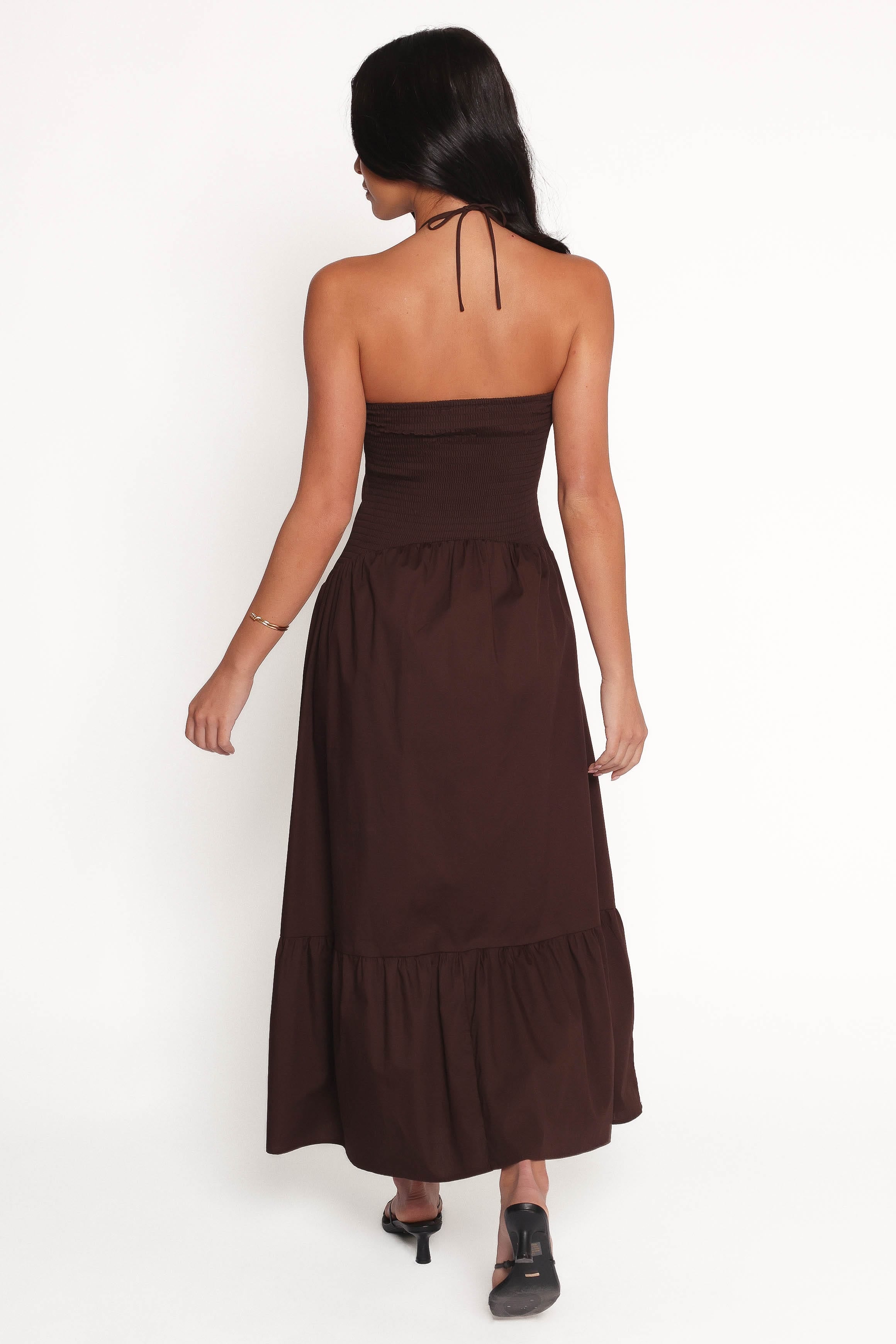 DRESSES Soleila Halter Maxi Dress - Chocolate