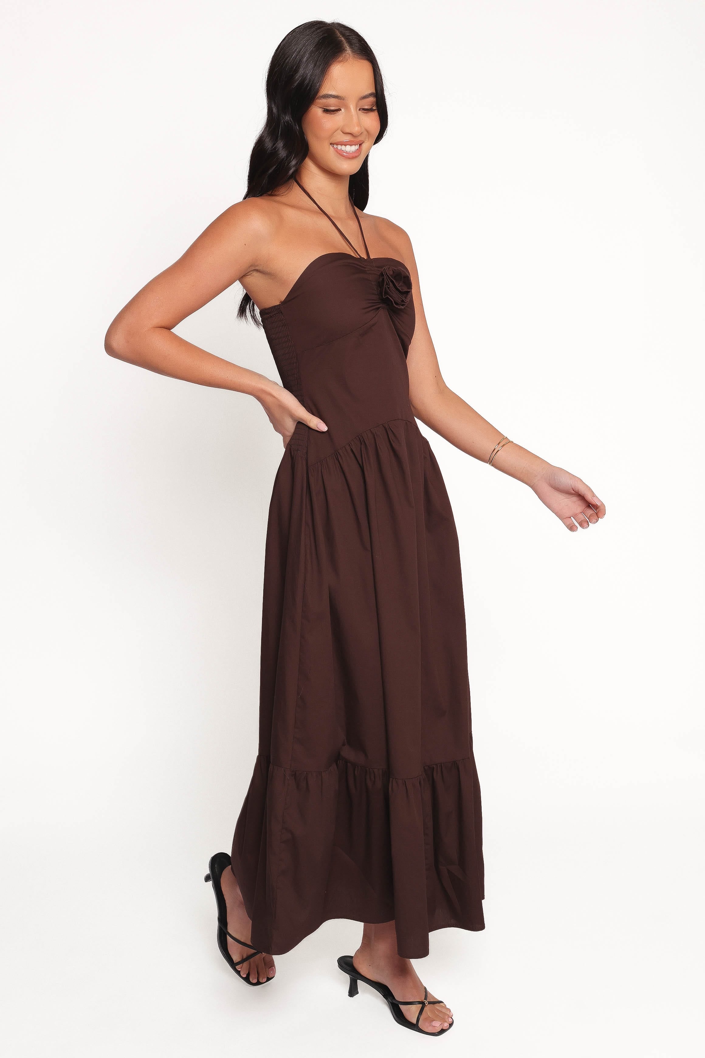DRESSES Soleila Halter Maxi Dress - Chocolate