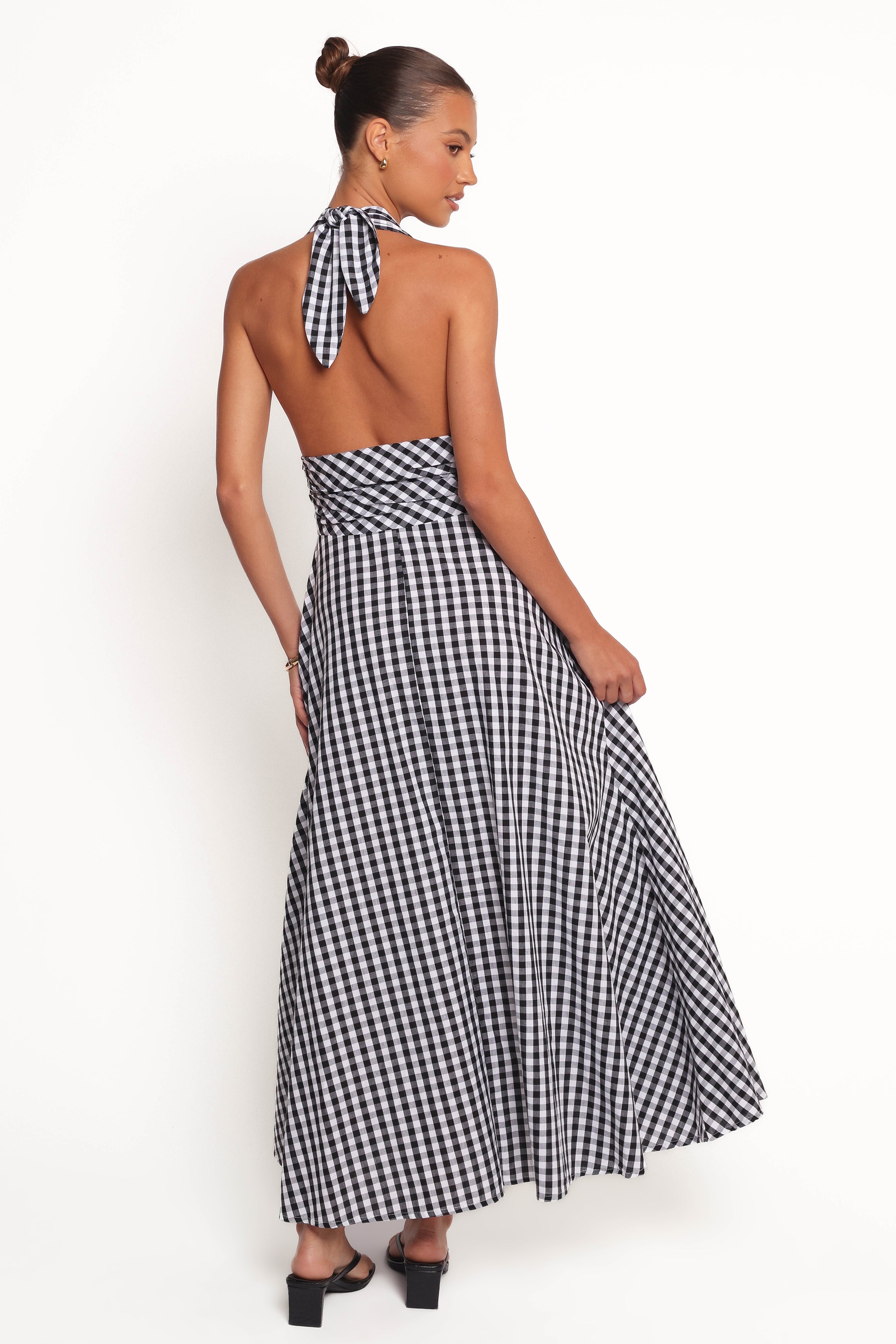 DRESSES Solene Maxi Halterneck Dress - Black/White