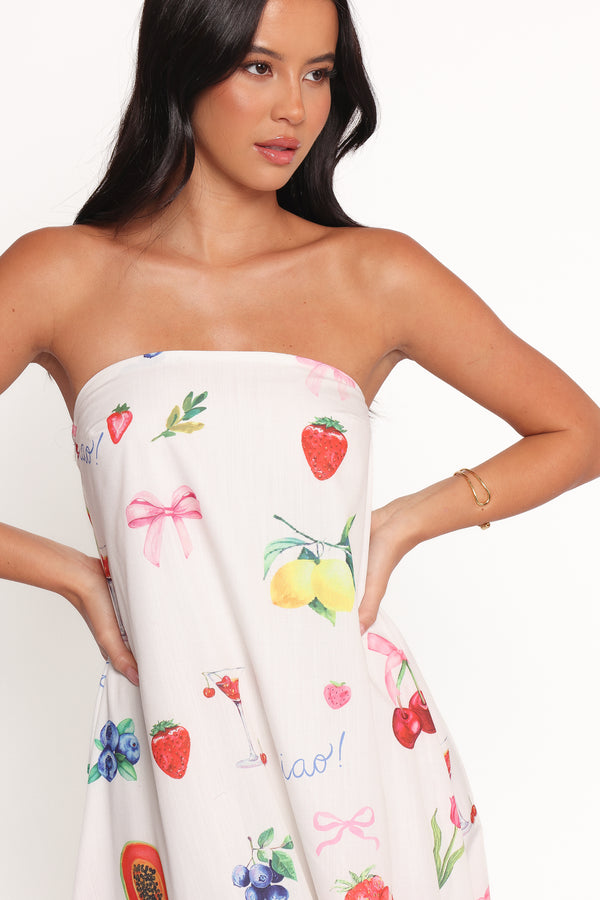 DRESSES Soph Strapless Maxi Dress - Ciao Bow Print