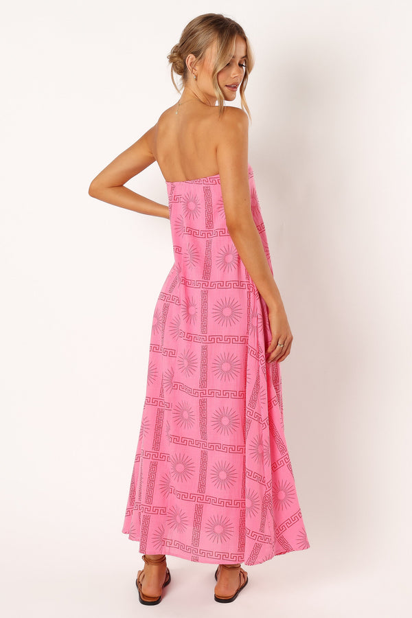 DRESSES @Soph Strapless Maxi Dress - Pink Red