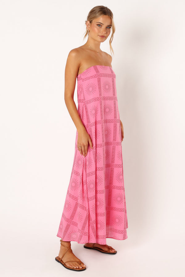 DRESSES @Soph Strapless Maxi Dress - Pink Red