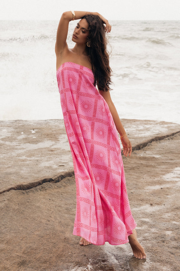 DRESSES Soph Strapless Maxi Dress - Pink Red