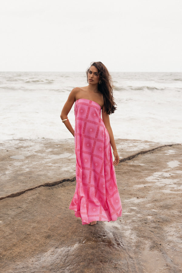 DRESSES Soph Strapless Maxi Dress - Pink Red