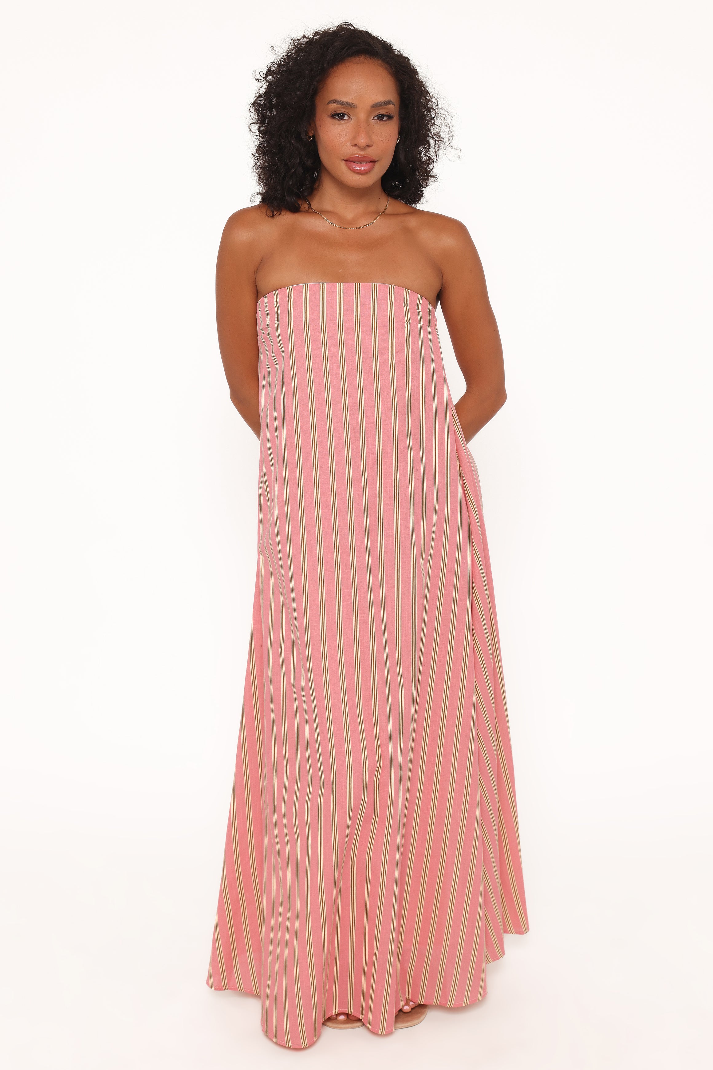 DRESSES Soph Strapless Maxi Dress - Pink Stripe