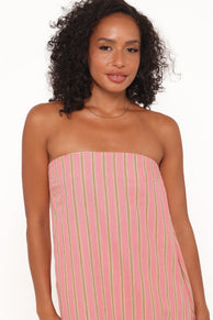 DRESSES Soph Strapless Maxi Dress - Pink Stripe