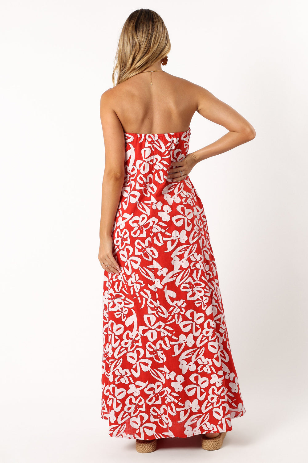 DRESSES @Soph Strapless Maxi Dress - Red Floral