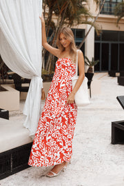 DRESSES Soph Strapless Maxi Dress - Red Floral