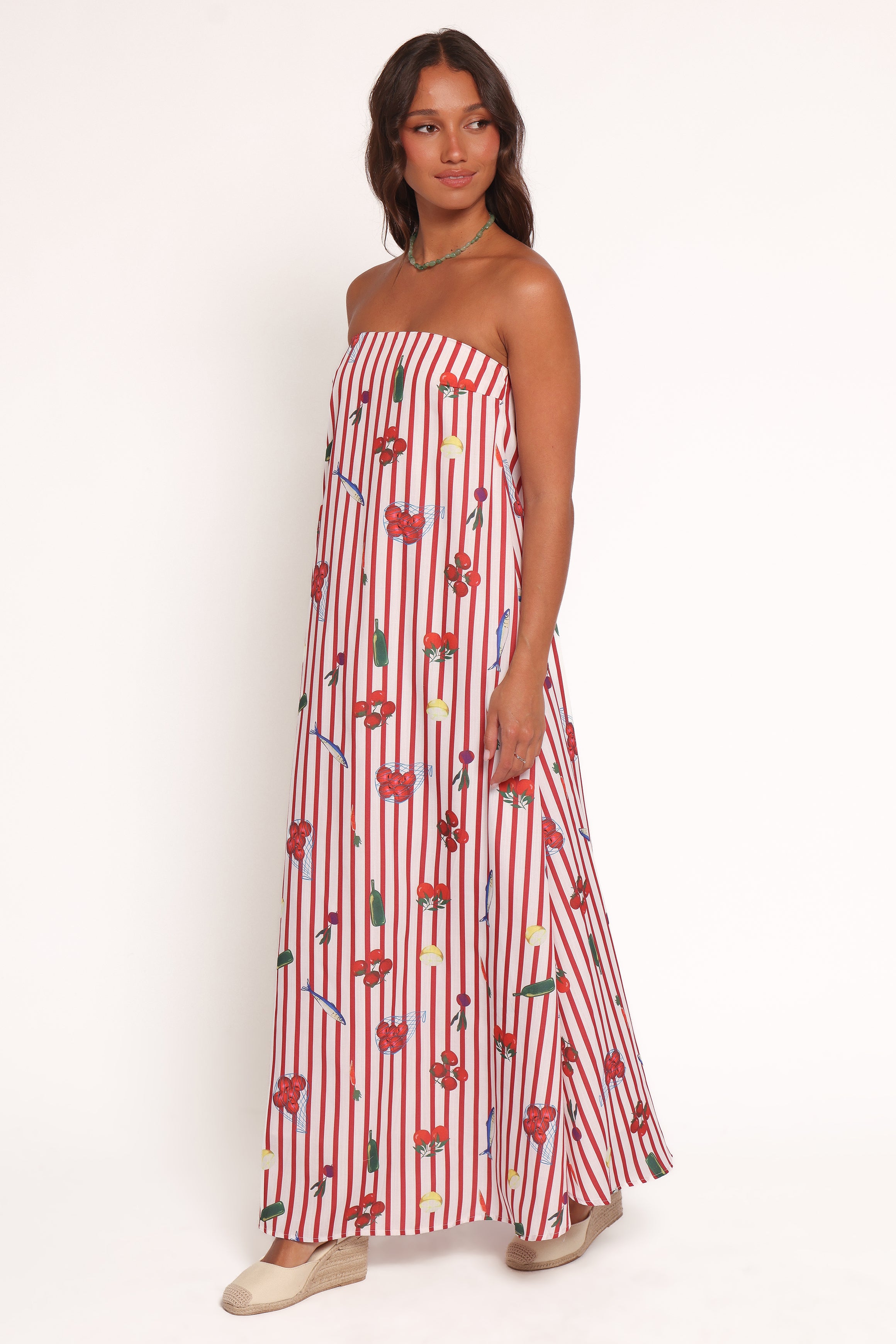 DRESSES Soph Strapless Maxi Dress - Red Picnic Stripe