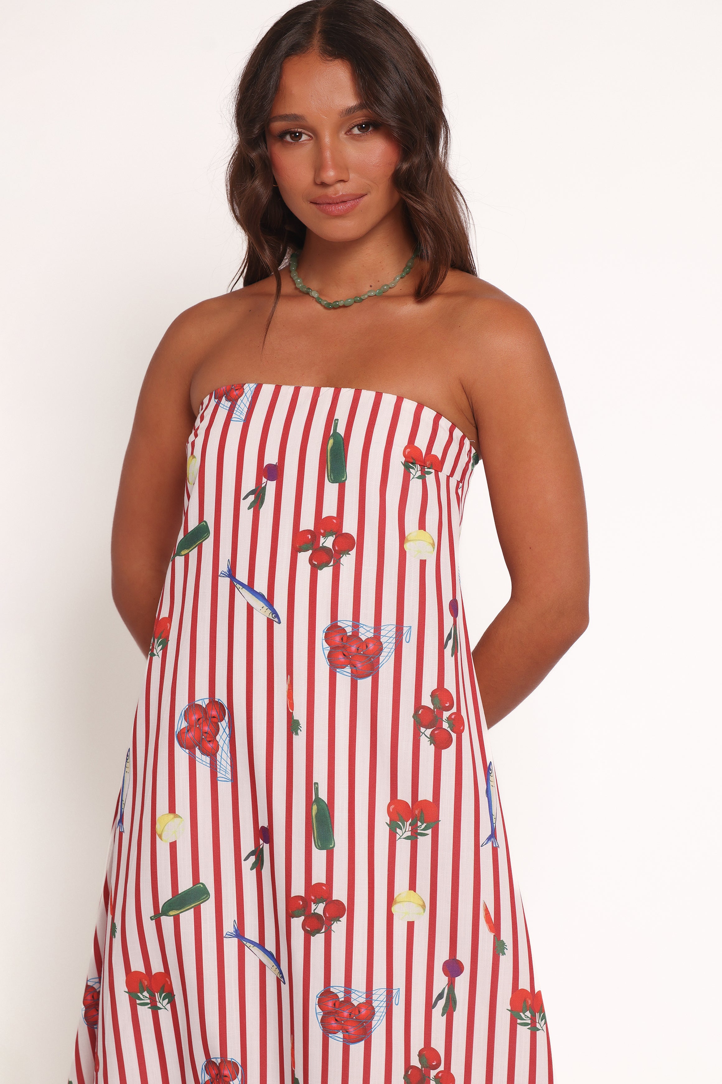 DRESSES Soph Strapless Maxi Dress - Red Picnic Stripe