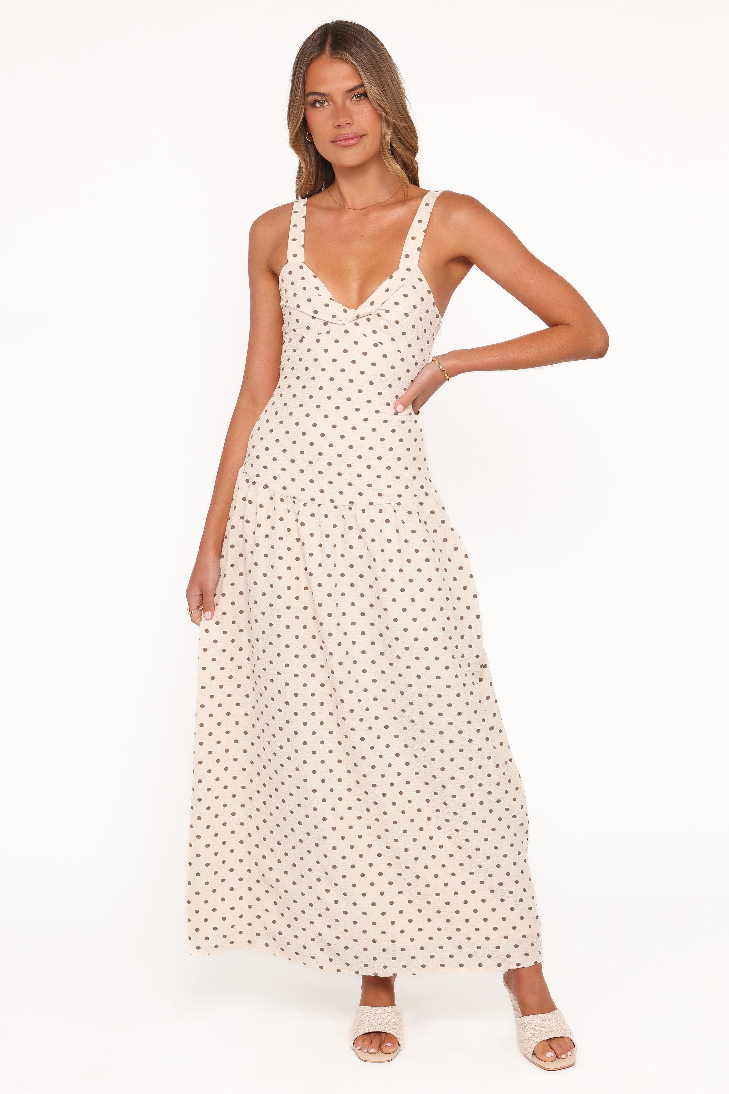 DRESSES Sophina Midi Dress - Brown Polka Dot