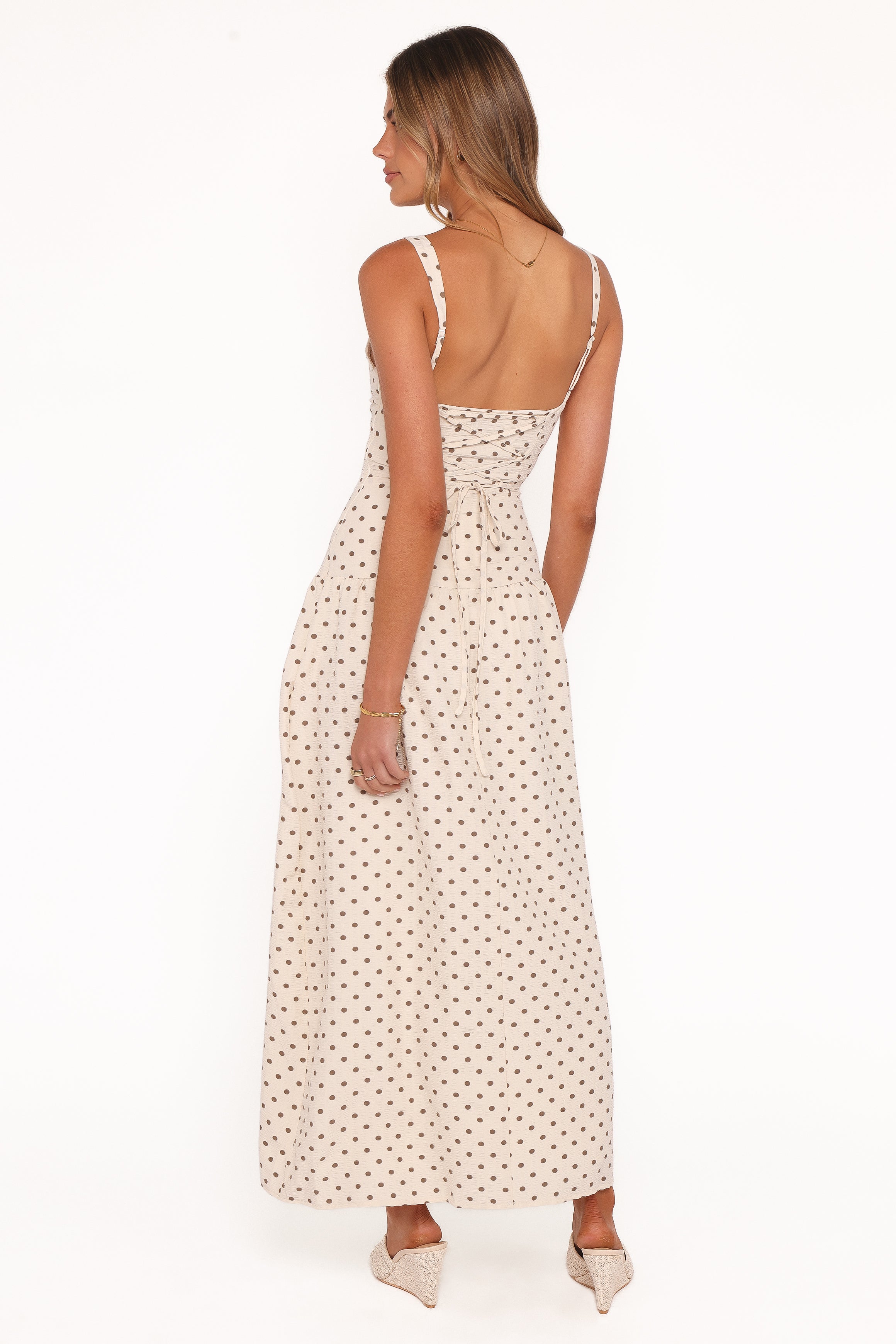 DRESSES Sophina Midi Dress - Brown Polka Dot