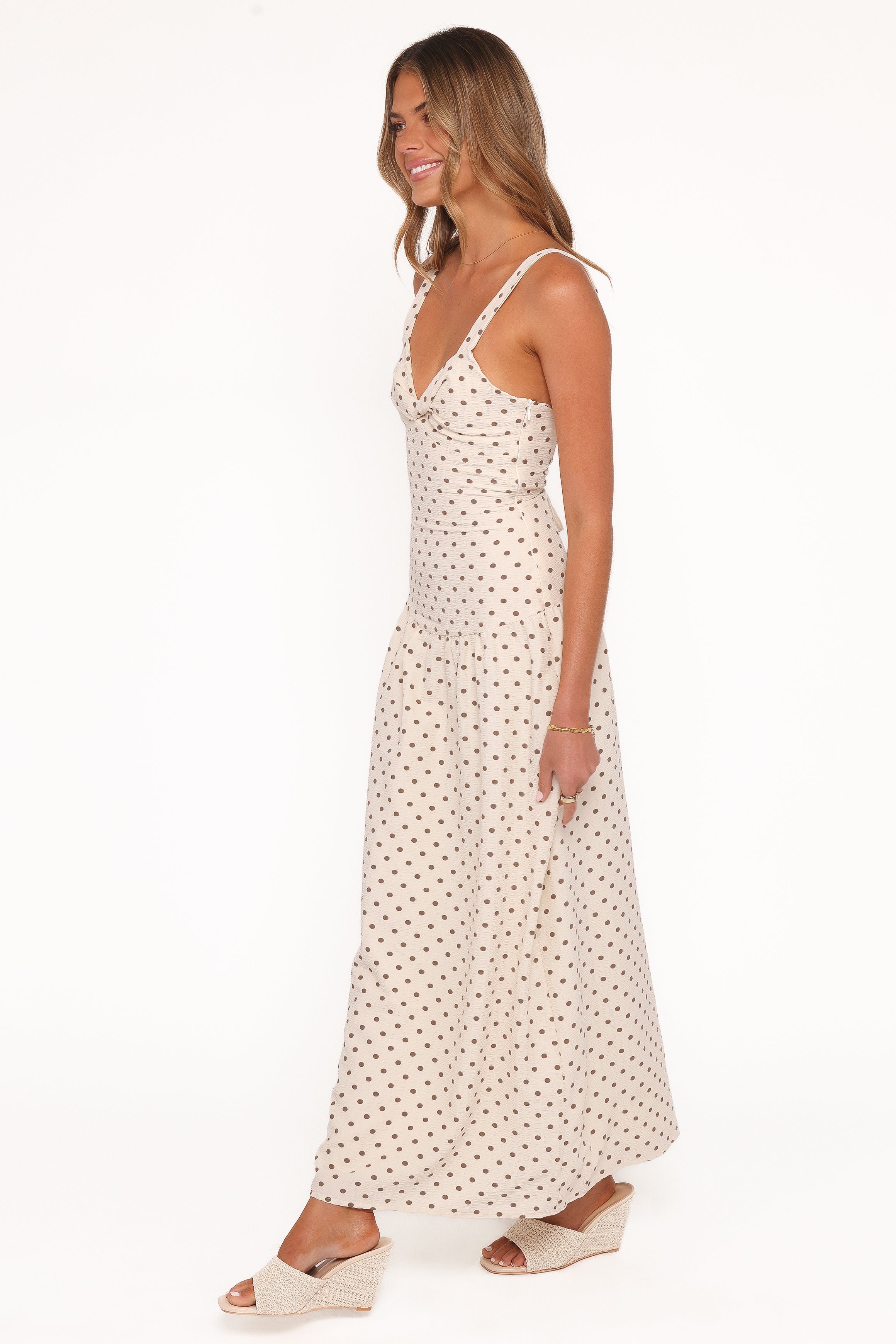 DRESSES Sophina Midi Dress - Brown Polka Dot