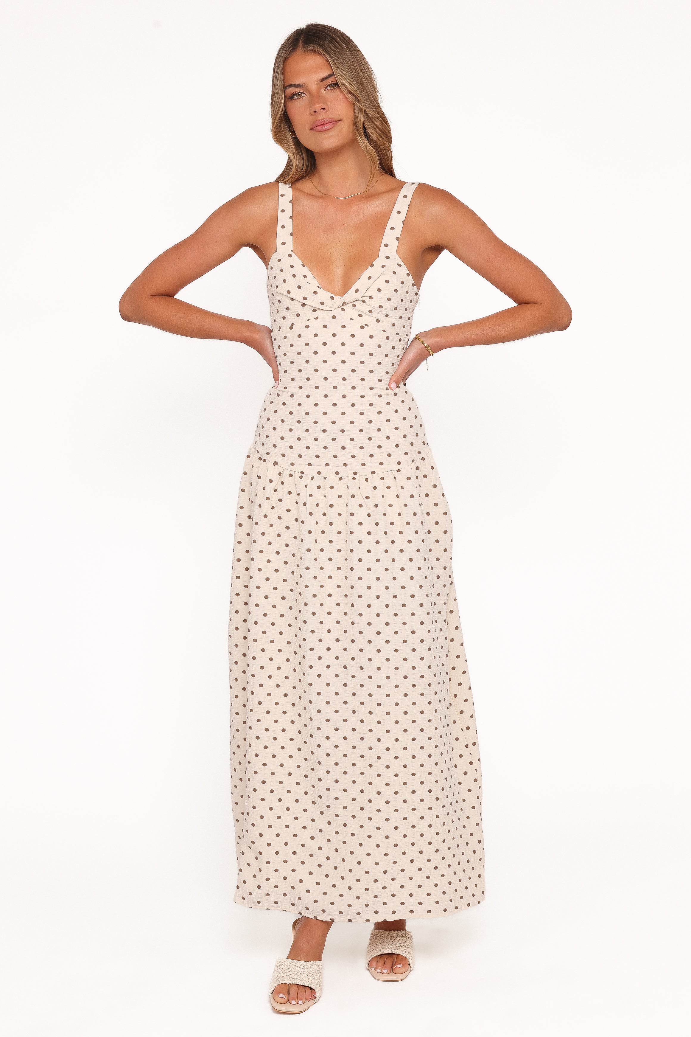 DRESSES Sophina Midi Dress - Brown Polka Dot
