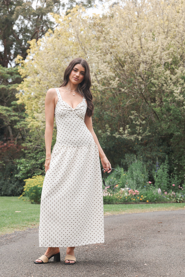 DRESSES Sophina Midi Dress - Brown Polka Dot