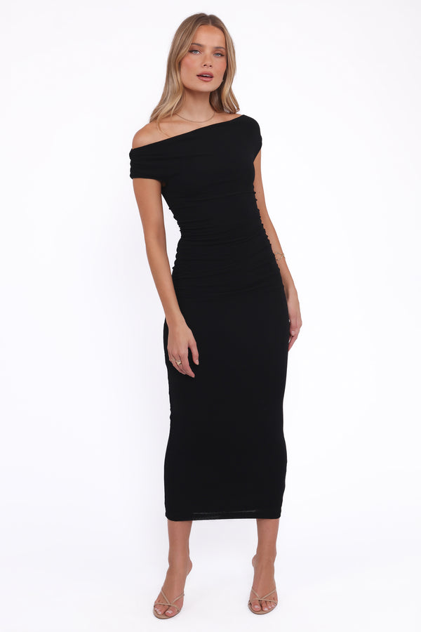 DRESSES Spencer Off Shoulder Midi Dress - Black
