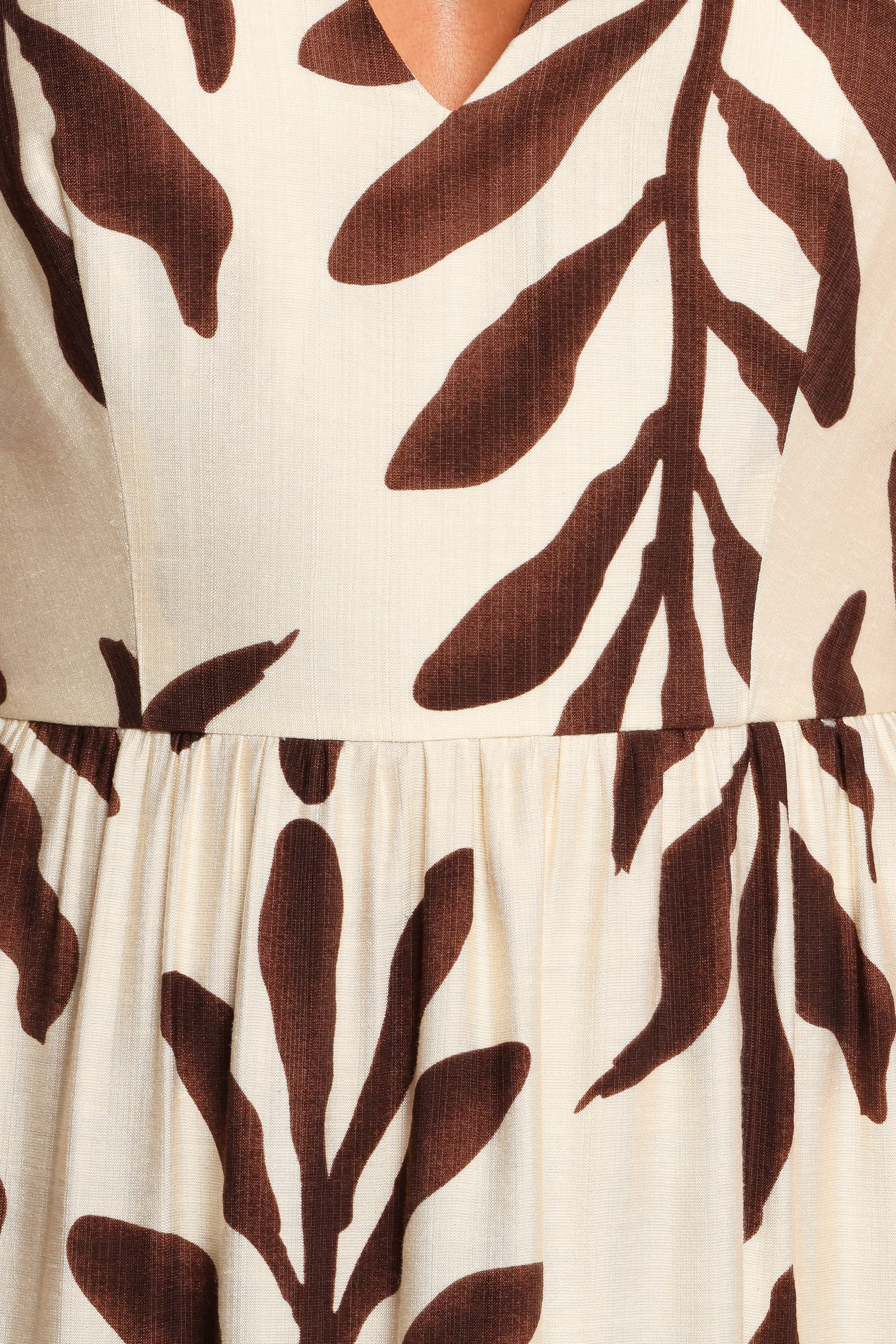 DRESSES Steele Puff Sleeve Midi Dress - Brown Palm