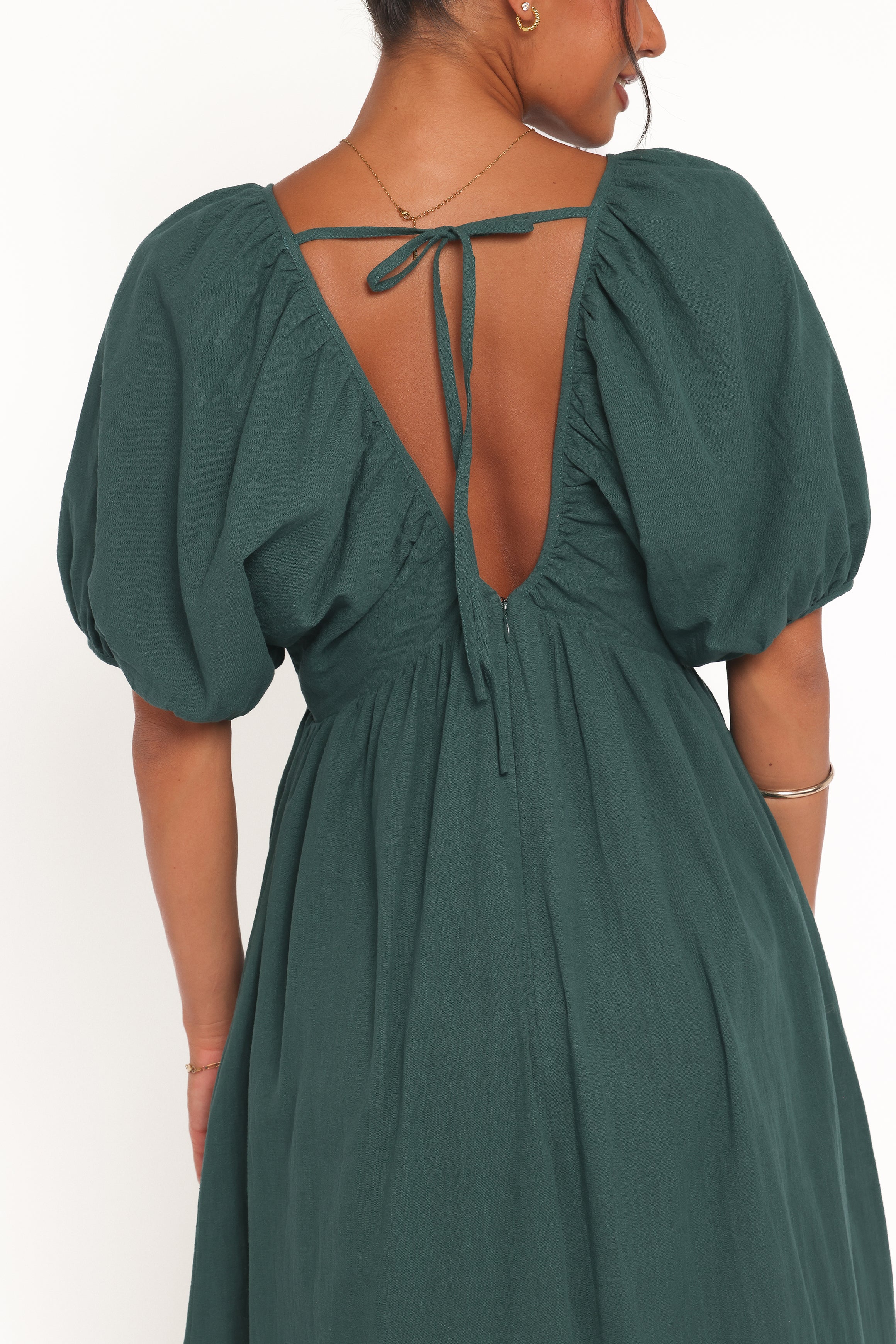 DRESSES Sullivan Puff Sleeve Maxi Dress - Forest Green