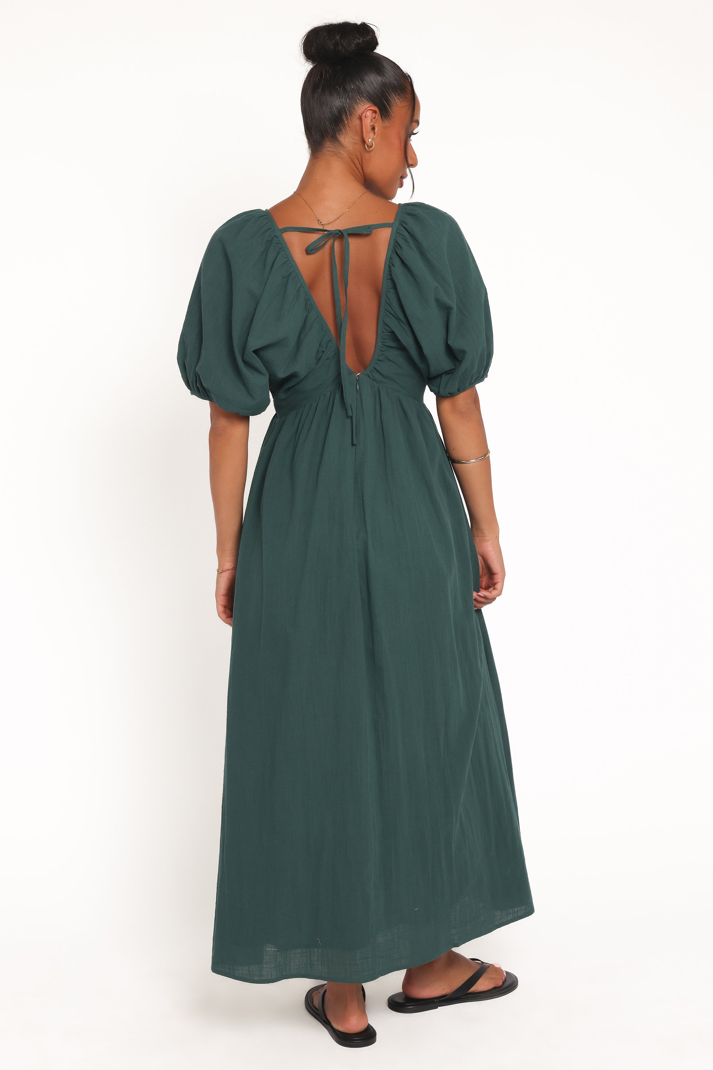 DRESSES Sullivan Puff Sleeve Maxi Dress - Forest Green