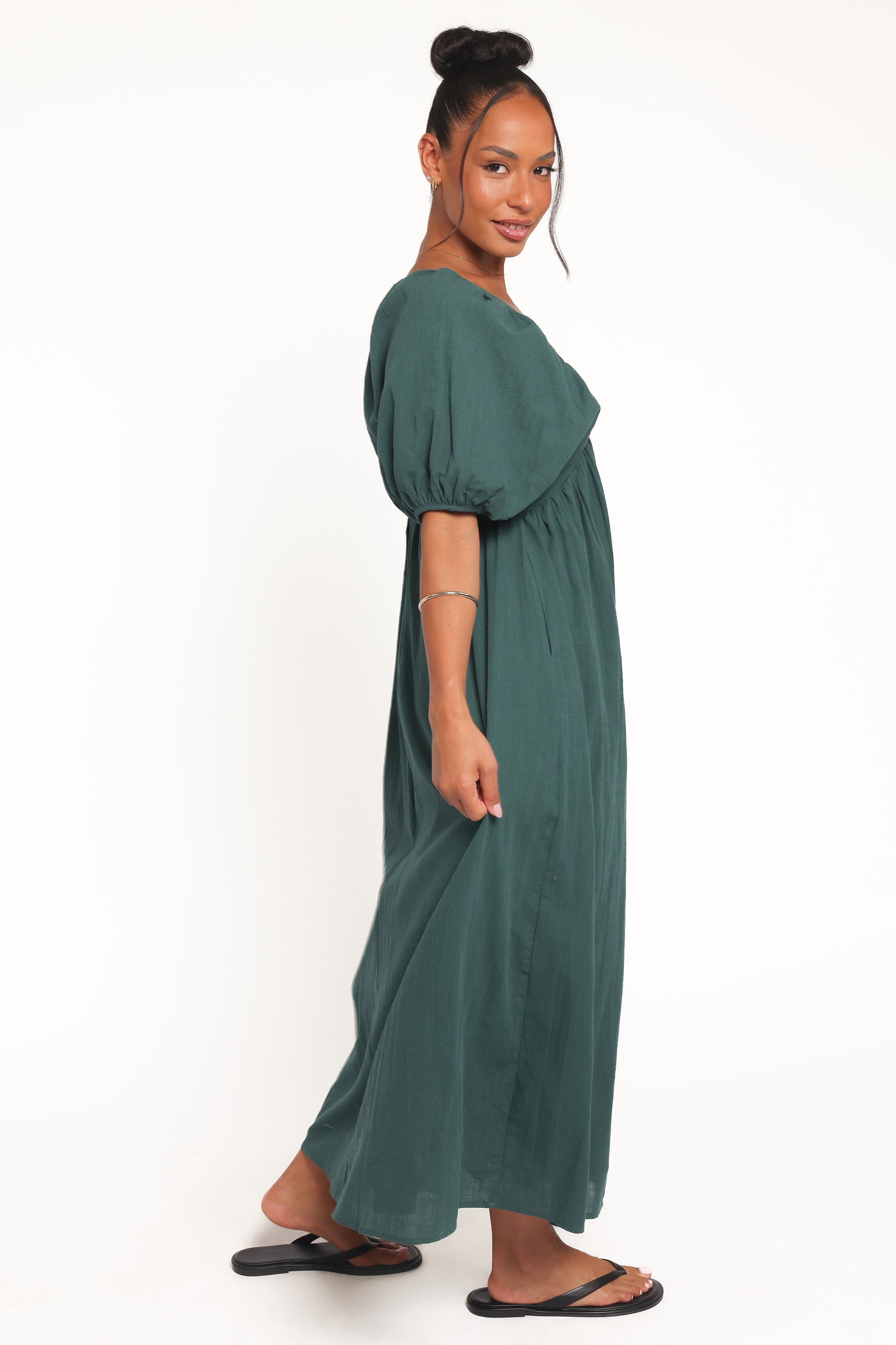 DRESSES Sullivan Puff Sleeve Maxi Dress - Forest Green