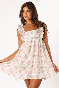 DRESSES @Sunnie Dress - Ivory/Pink Floral