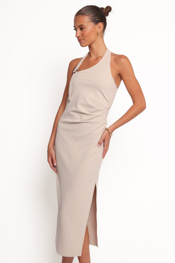 DRESSES Sylvan Halter Midi Dress - Stone