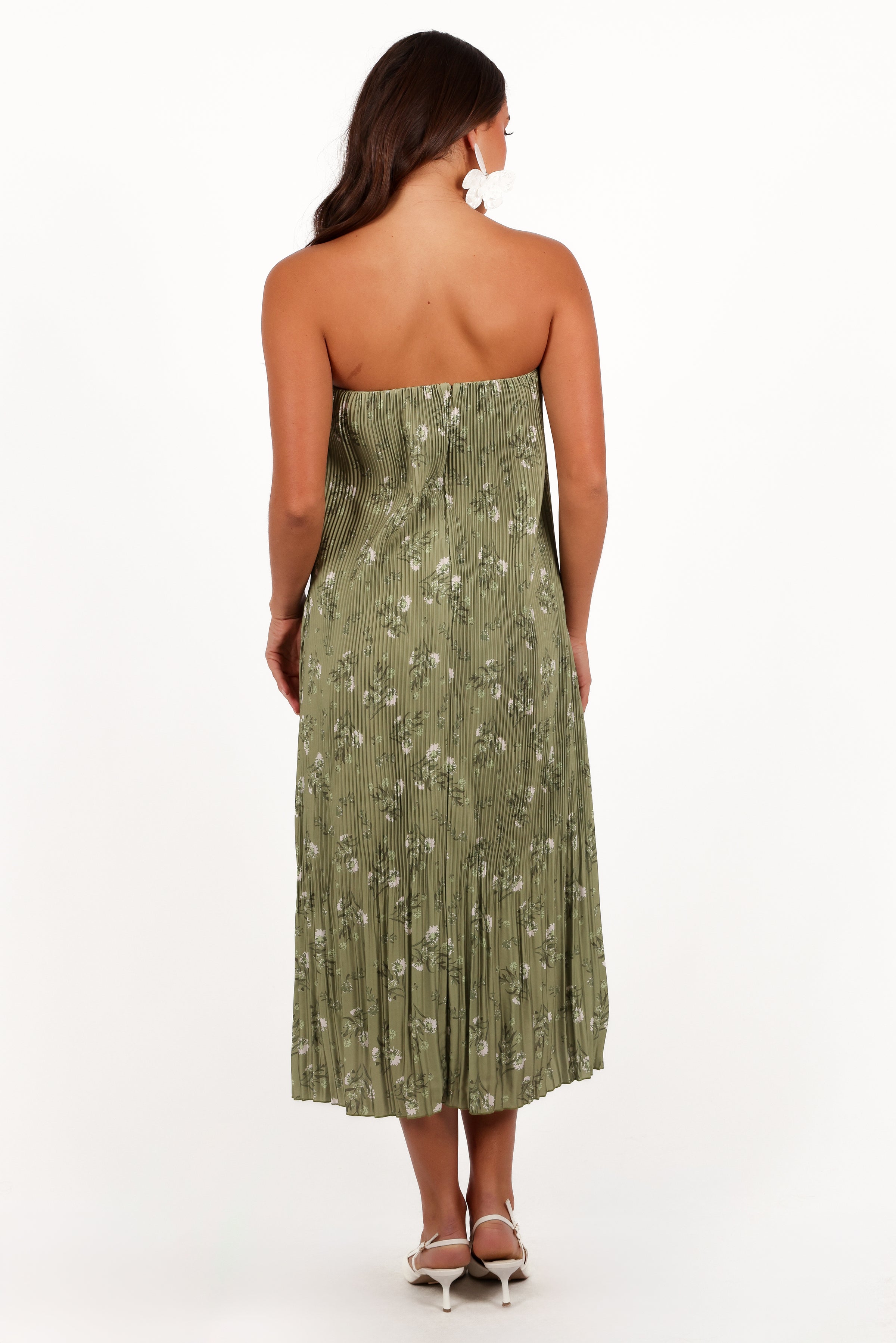DRESSES Sylvie Strapless Midi Dress - Sage Botanica