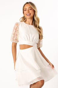 DRESSES @Tabitha Cut Out Mini Dress - Cream
